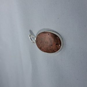 Natural Stone Pendant with 20" Sterling silver chain (3)